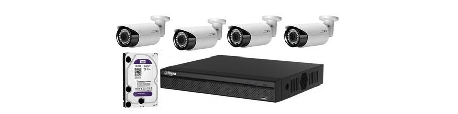 Pack CCTV 4 Caméras Dômes Full HD - Prêt à Installer