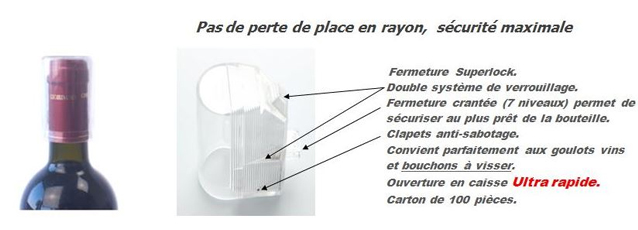 Protections Alcools et spiritueux & Champagne "Haute sécurité"  avec double verrouillage.